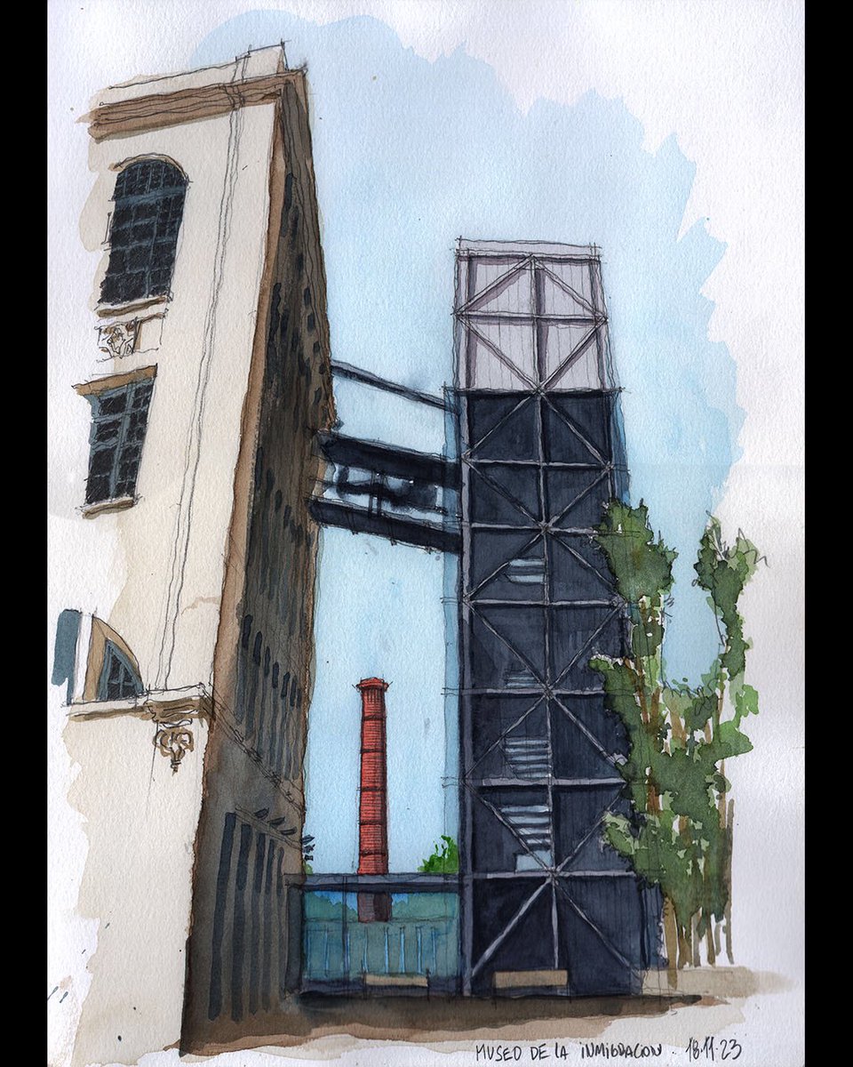 ftessa's tweet photo. sketching @M_inmigracion main entrance and vertical circulation shaft 
Mechanical pencils and watercolor 
#usk #urbansketchers #locationdrawing #buenosaires https://t.co/TDqzrEgGu3