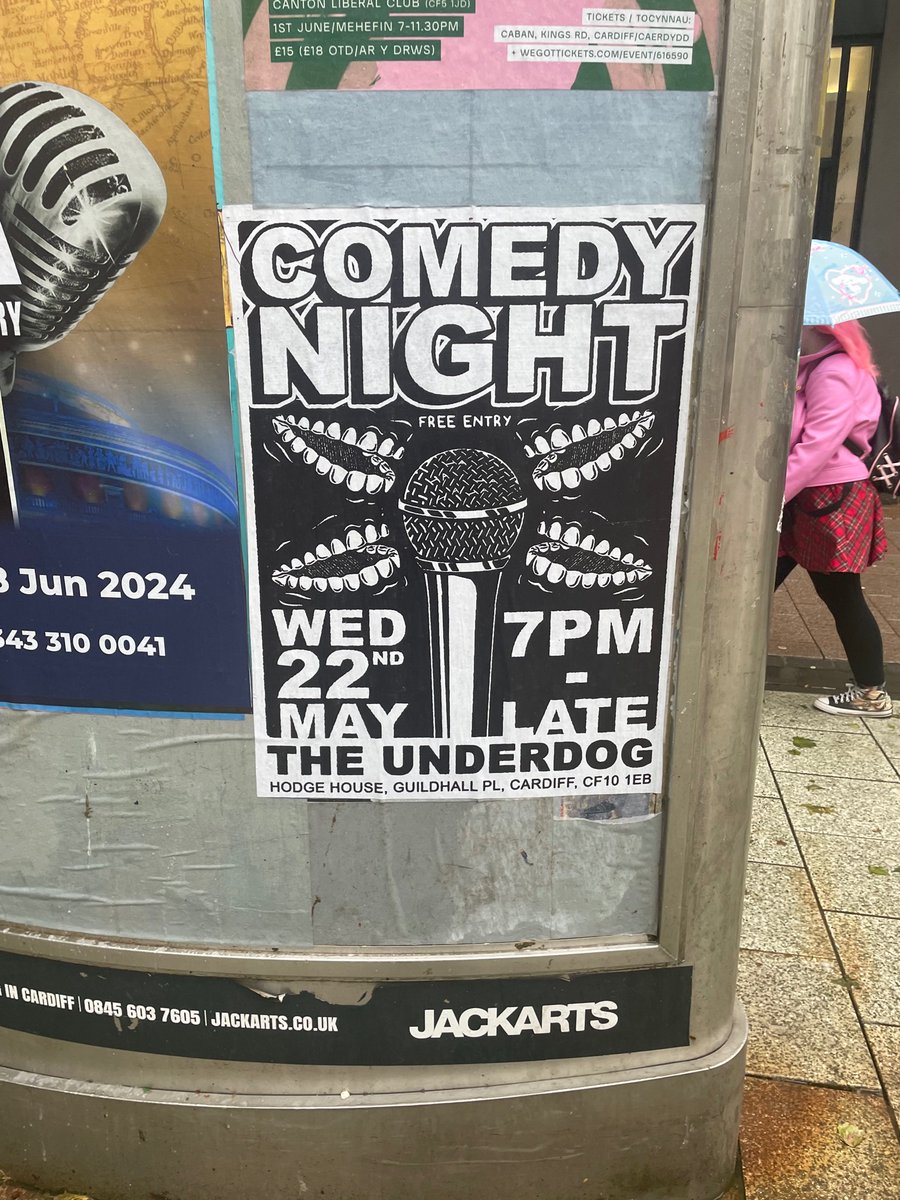 Comedy night spectacular 

The underdog 
7pm to late 
Your all invited FREE 
Hosted by yours truly 
Wednesday 22nd May 

#comedy @FOR_Cardiff @CardiffTimes @cardiffstudents