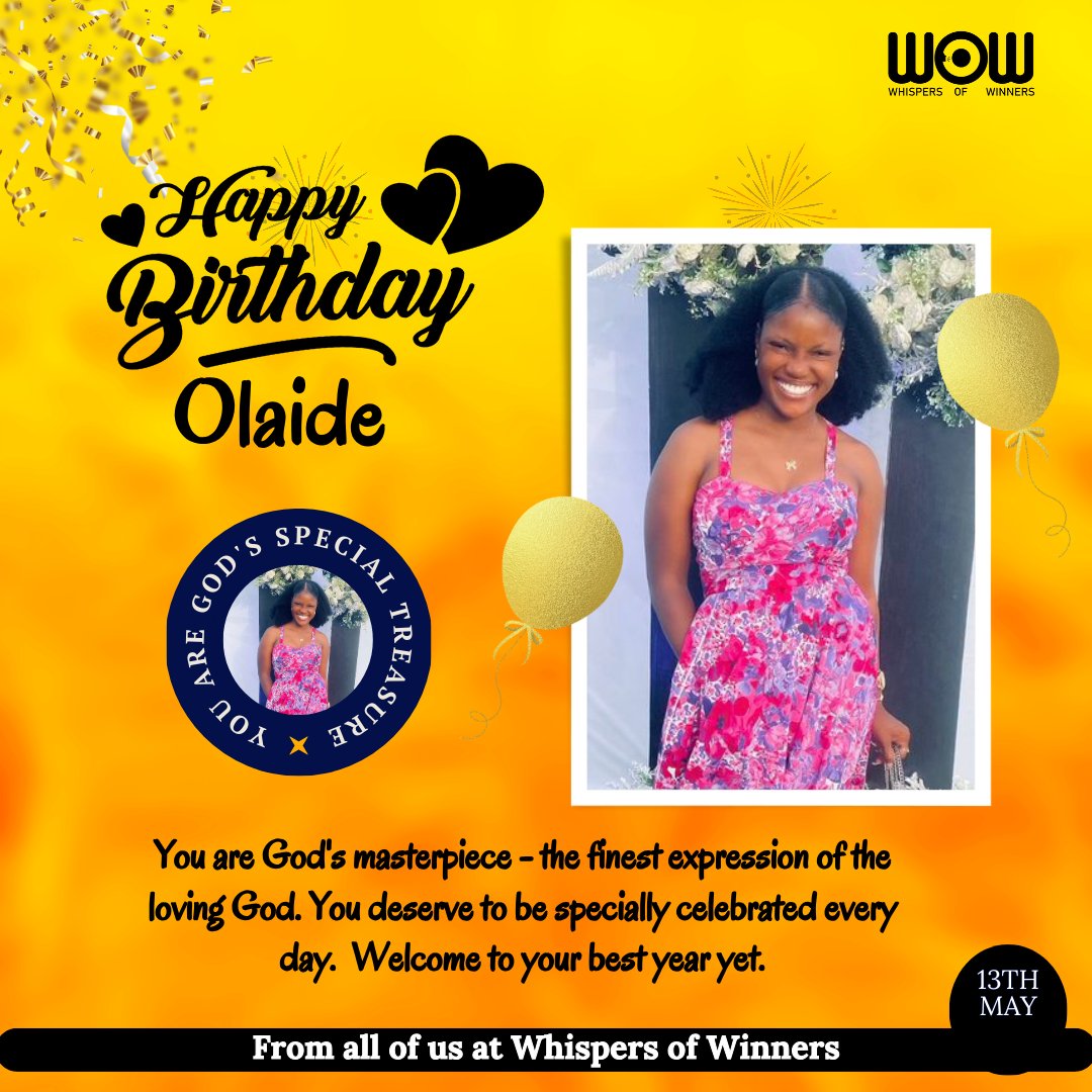 Happy Birthday, ma'am @tech_Olaide
In this new year, you will be highly favoured and marvellously helped by God. He will direct you in the path of peace, progress and prosperity in Jesus' name. 

You will be specially sponsored and anchored by God. 

Flourish and thrive✨