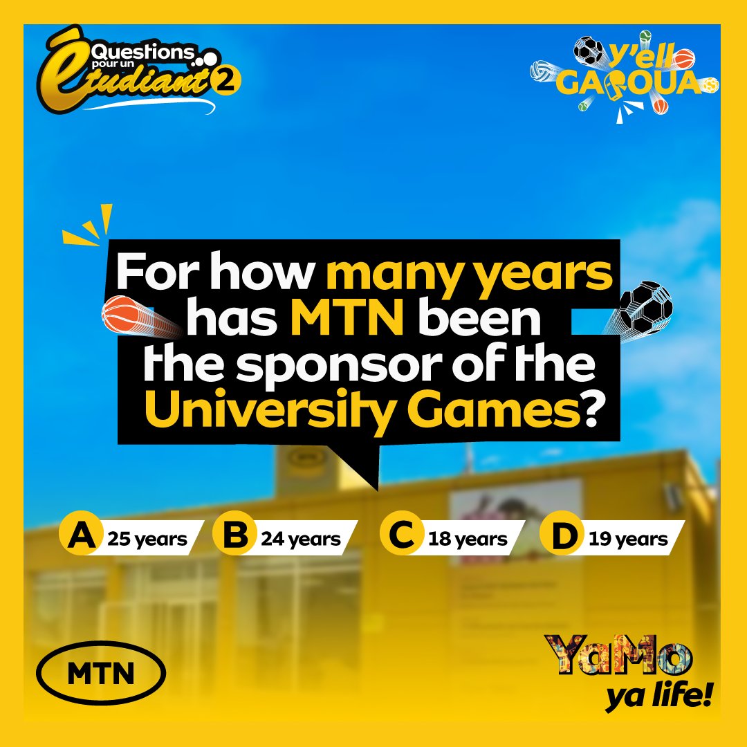 [Question for a student -2] And do you know the story of #SMARTNetwork at the University Games? 👀 Which of these answers is correct? 🤓 #YelloGaroua2024 #MTNJU204 #YaMoYaLife #YaMoTaLife