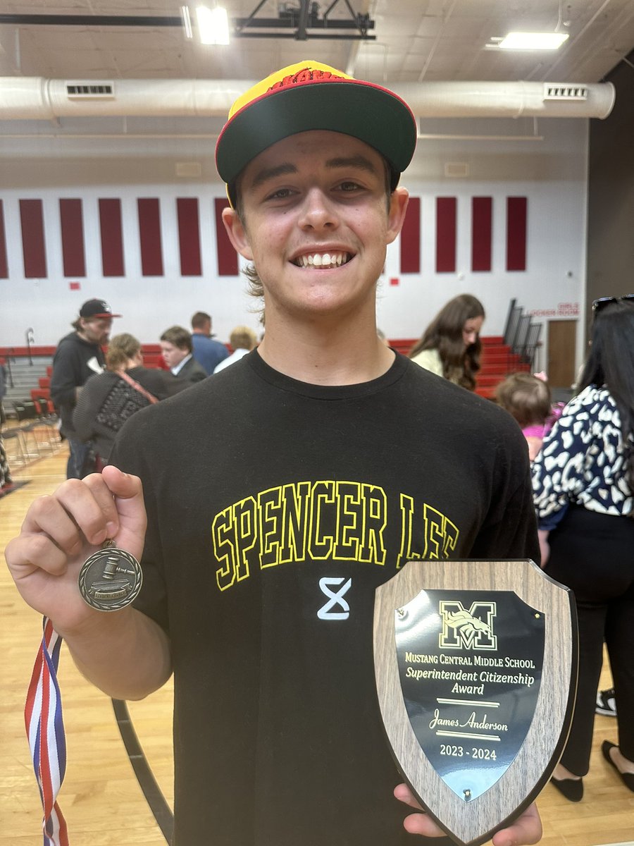 Today I received the Mustang Central Citizenship award, medal for being class President and on the Principal honor roll! It is a honor to receive the citizenship award
<a href="/delk_will/">Will Delk</a> 
<a href="/Branch9497/">Mark Branch</a> <a href="/CoachKish/">Tom Kish</a> <a href="/AustinMarsden_/">Austin Marsden</a> <a href="/TomBrandsHAWK/">Tom Brands</a> <a href="/magicman_osu/">David Taylor</a> 
<a href="/schwabwrestling/">Doug Schwab</a>