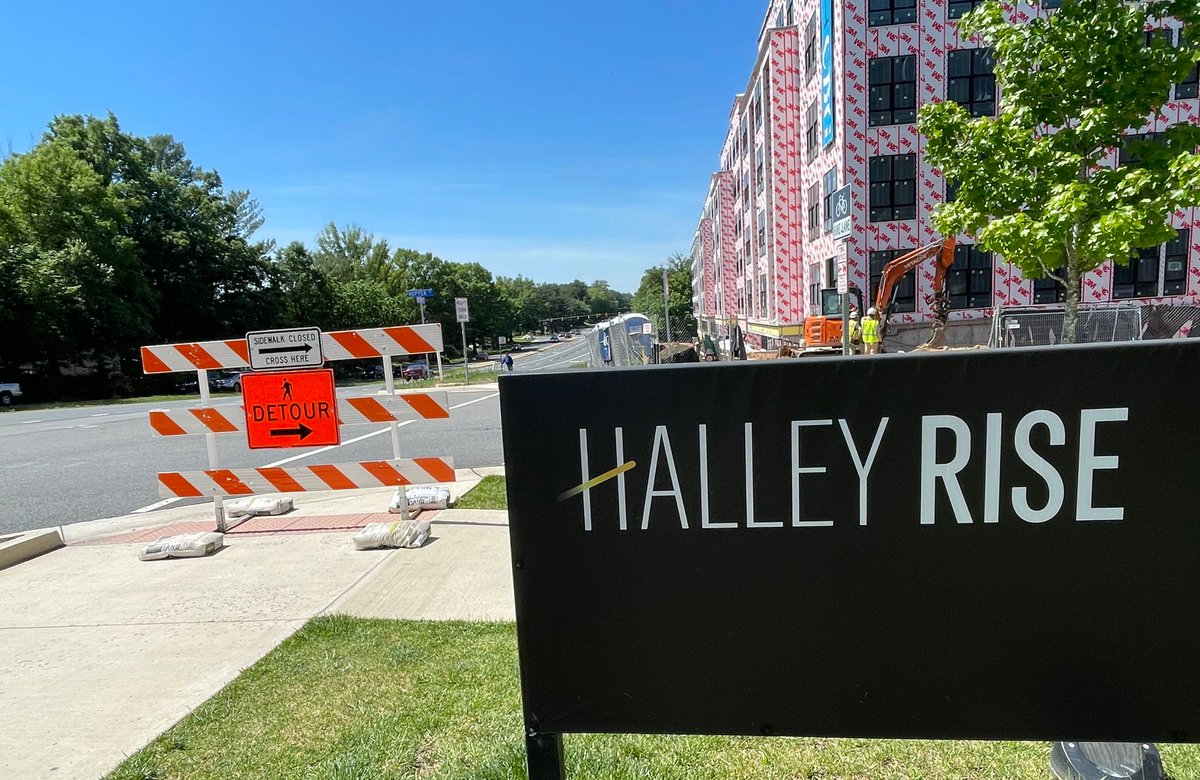 The pedestrian & bike path on Reston Parkway from Hopper St. to Sunrise Valley Dr. will be closed for about 4 months for utility work related to construction at The Arbor at Hailey Rise Apartments. A detour is available behind Hailey Rise. #Reston @bikefairfax @restonbikeclub