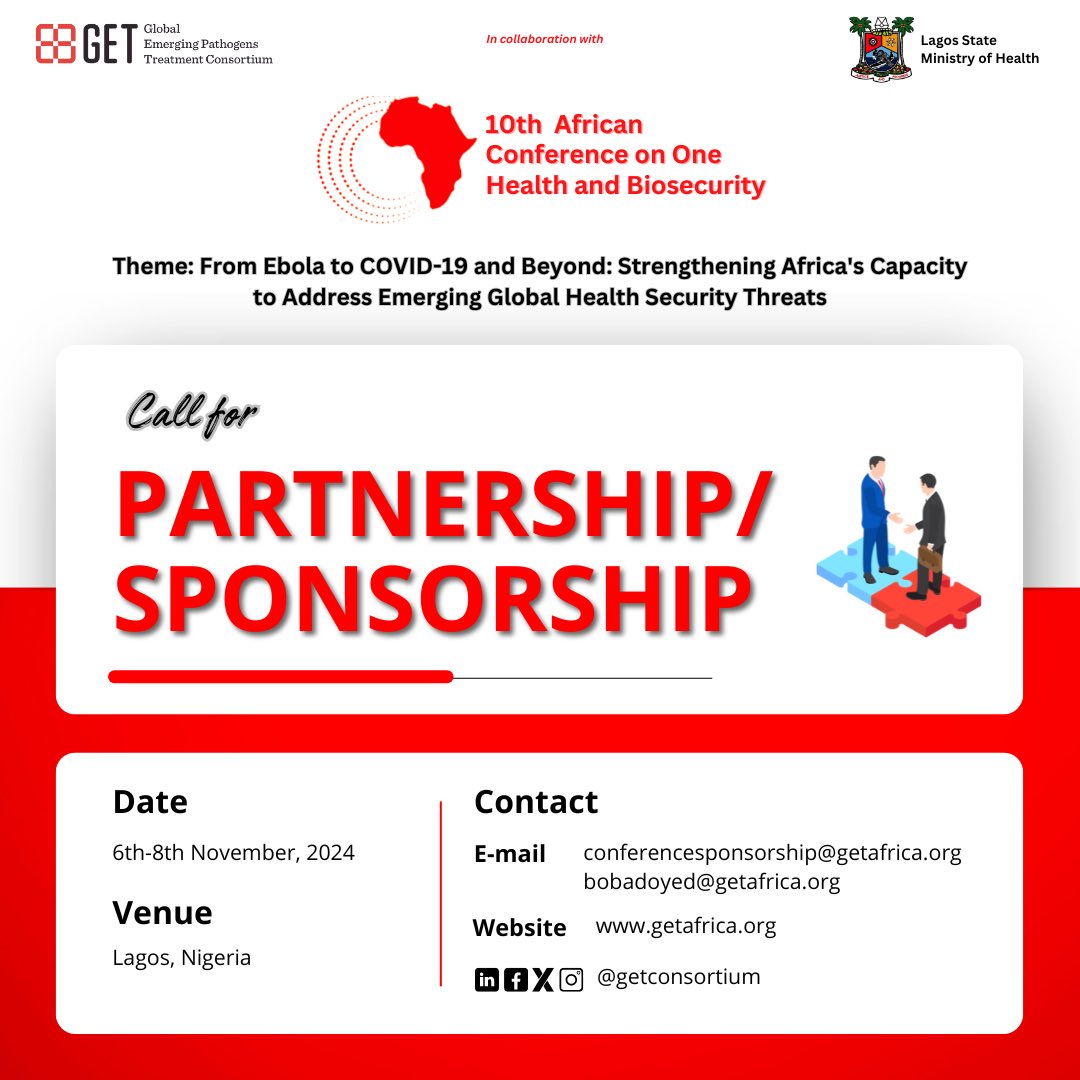 Sponsorship Opportunities Available! 🌟

Download our conference partnership document: 🔗 bit.ly/getprospectus2…

➡️ For more information, contact our sponsorship team at conferencesponsorship@getafrica.org.

Let’s make a difference together! 🌍 

#getconference2024 #africa
