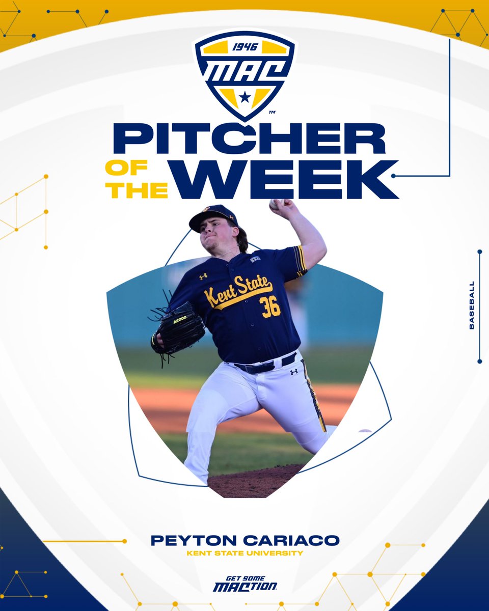 🔥🔥🔥 Kent State’s Peyton Cariaco slammed the door in all three games for the Flashes as they swept the rival Zips on the road. @KentStBaseball | #MACtion