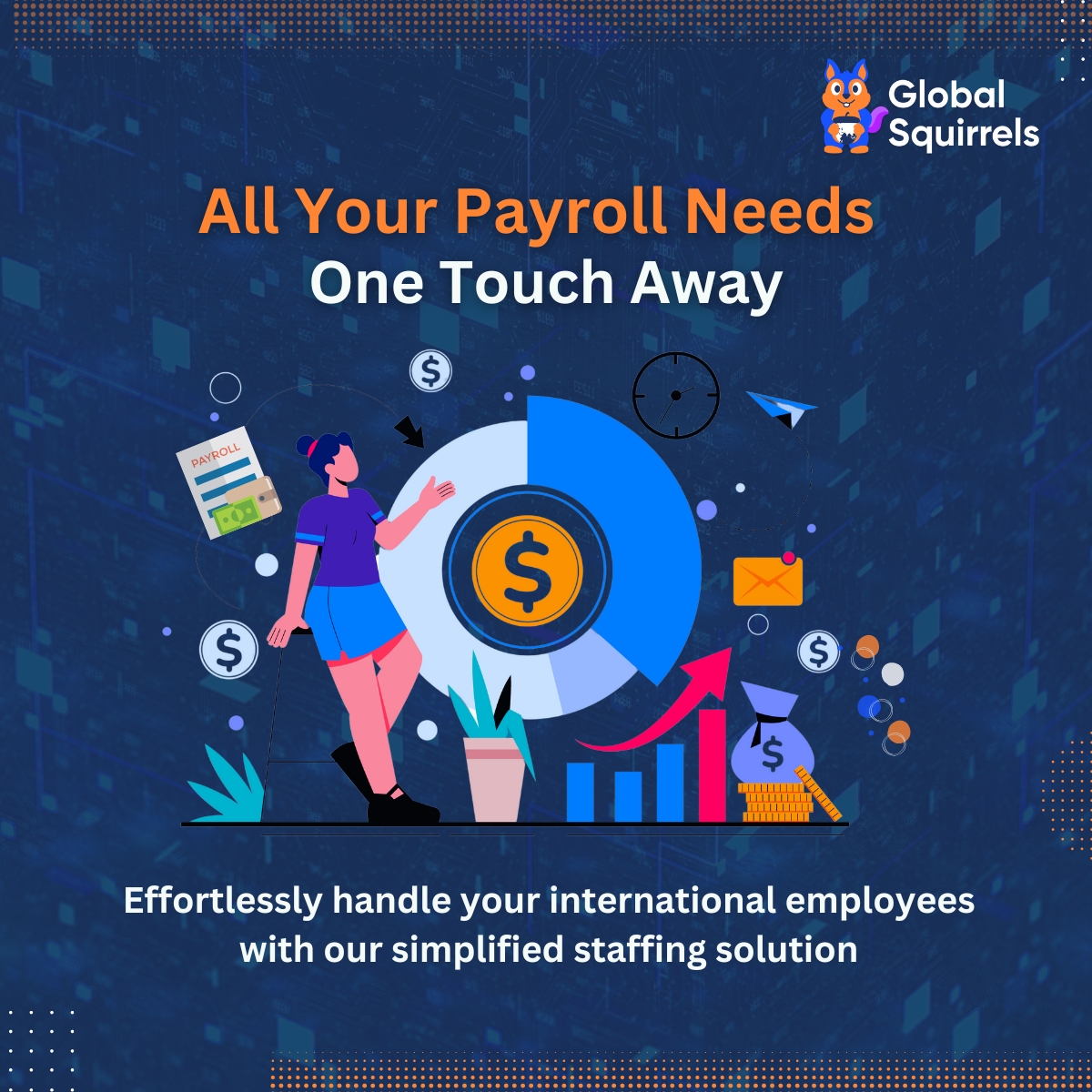 Streamline your HR tasks with our high-tech payrolling platform. It's efficient management made easy! 
✅ Get started now at globalsquirrels.com/payrolling/

#GlobalSquirrels #PayrollServices #HRManagement
#EfficientPayroll #PayrollProcessing #HRAutomation #PayrollPlatform