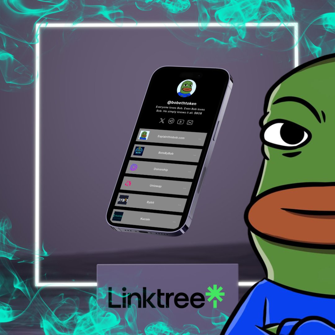 You can today visit #Bob links easy with updated Linktree! linktr.ee/Explainthisbob

Especially new section about @BotsByBob 🐸