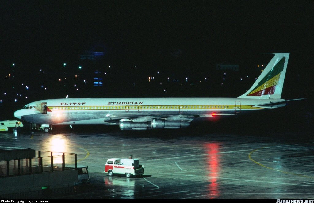 An Ethiopian Airlines B707 seen here in this photo at Athens Hellinikon Airport in November 1979 #avgeeks 📷- Kjell Nilsson
