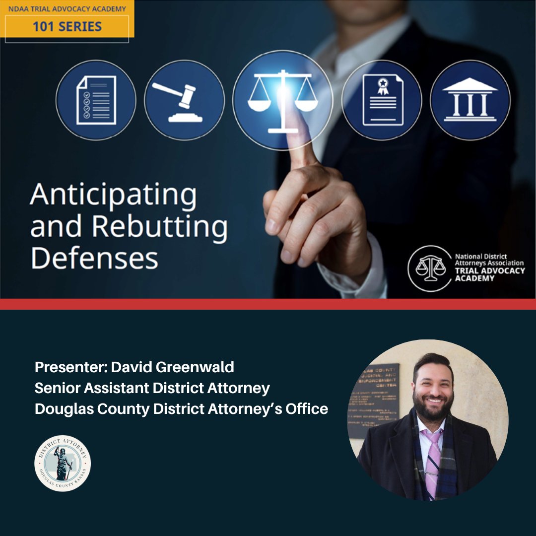 🎉Shout-out to Senior ADA David Greenwald who presented 'Anticipating and Rebutting Defenses' as a webinar for the @ndaajustice's Trial Advocacy Academy. Thank you for your contribution to this project, David! Your expertise is invaluable to our team and the legal community.