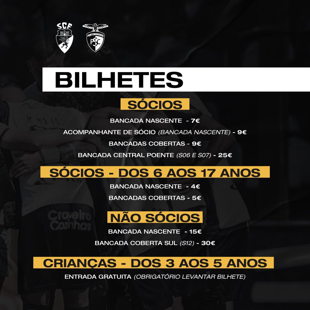 SCFarense_'s tweet photo. ℹ️ 𝙄𝙣𝙛𝙤 𝙙𝙚 𝘽𝙞𝙡𝙝𝙚𝙩𝙚𝙨 - 𝙅𝙤𝙧𝙣𝙖𝙙𝙖 34
⚫️⚪️ SC Farense x Portimonense SC ⚪⚫️️
⏳ Horário bilheteira (Loja Oficial) 👉 https://t.co/a1IH5TQwDf
🎟️ Bilheteira Online (Não Sócios) 👉 https://t.co/ZXHz8P6rCQ
#SCFPSC #LigaPortugal #SóOsDurosVencem https://t.co/izScplcDt9