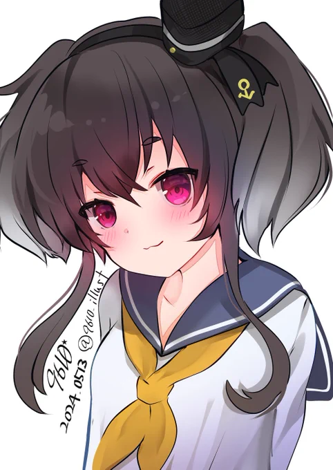 #艦これ版深夜の真剣お絵描き60分一本勝負#艦これ版真剣お絵描き60分一本勝負_20240513時津風(+20分) 