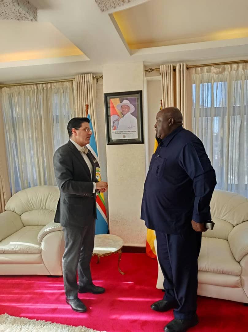 IntlCrimCourt's tweet photo. #ICC Registrar Osvaldo Zavala Giler met with the Minister of State for Foreign Affairs of #Uganda Hon. Okello Henry Oryem @okelloryem in Kampala.He underlined the importance of continued strong cooperation in the common fight against impunity for mass atrocities. #BuildingSupport https://t.co/RcxUcBGTsg