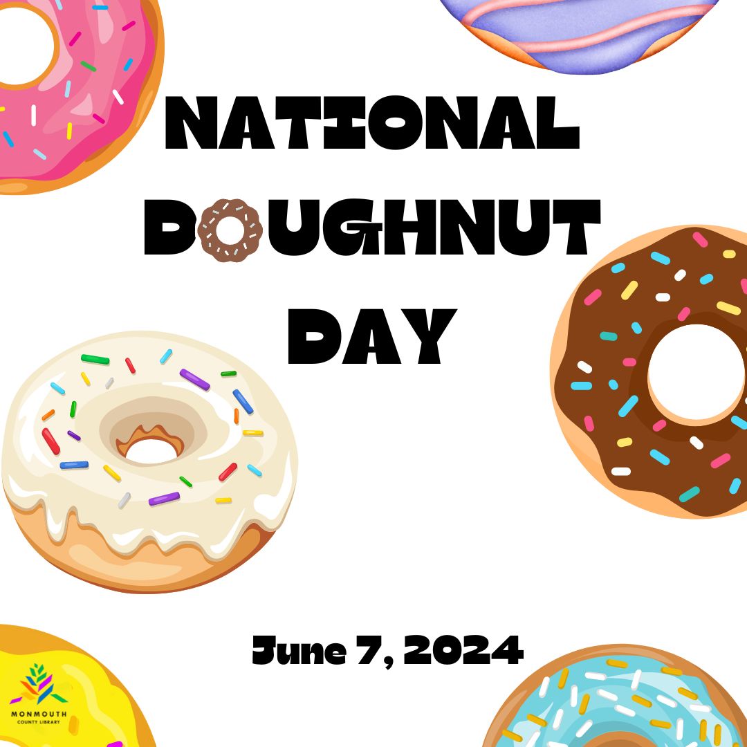 MonCoLibrary's tweet photo. Happy National Doughnut Day! To celebrate, swing by your local branch to pick up a cozy doughnut mystery book.
#monmouthcountylibrary #moncolibrary #borrowbeforeyoubuy #doughnutday #donutday #donutmysteries #illegallyiced #sinistersprinkles #doublegrudgedonuts #juneholiday https://t.co/xSmnGf6SLb