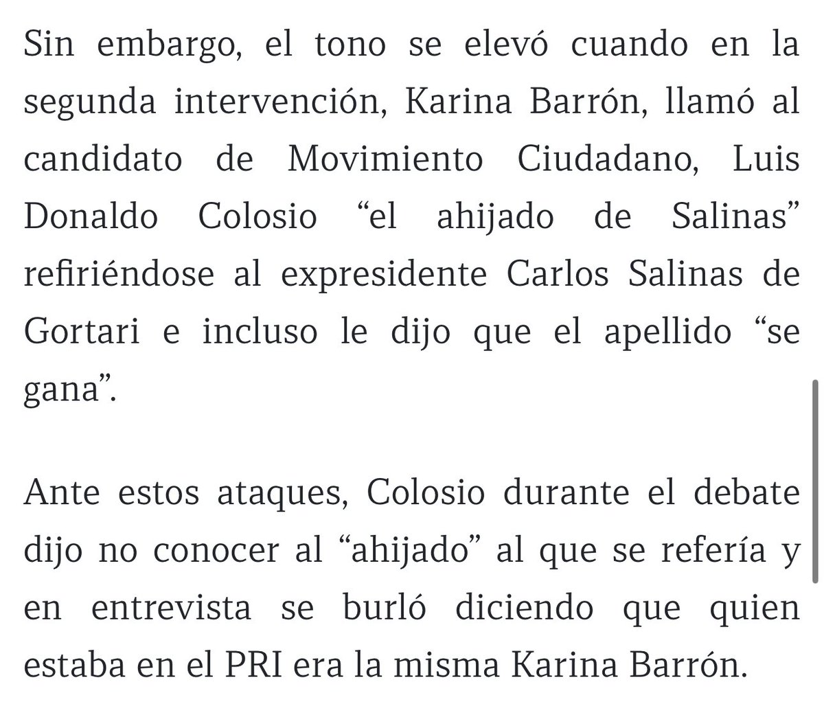 Ayer, la candidata del PRI-PAN se la pasó insultando a Luis Donaldo @colosioriojas llamándole “ahijado de Salinas”. Hoy, publican una noticia falsa donde supuestamente Colosio me pide “declinar”. Cada día más desesperados. Entre más guerra sucia, más lo confirman: ya van en 3o: