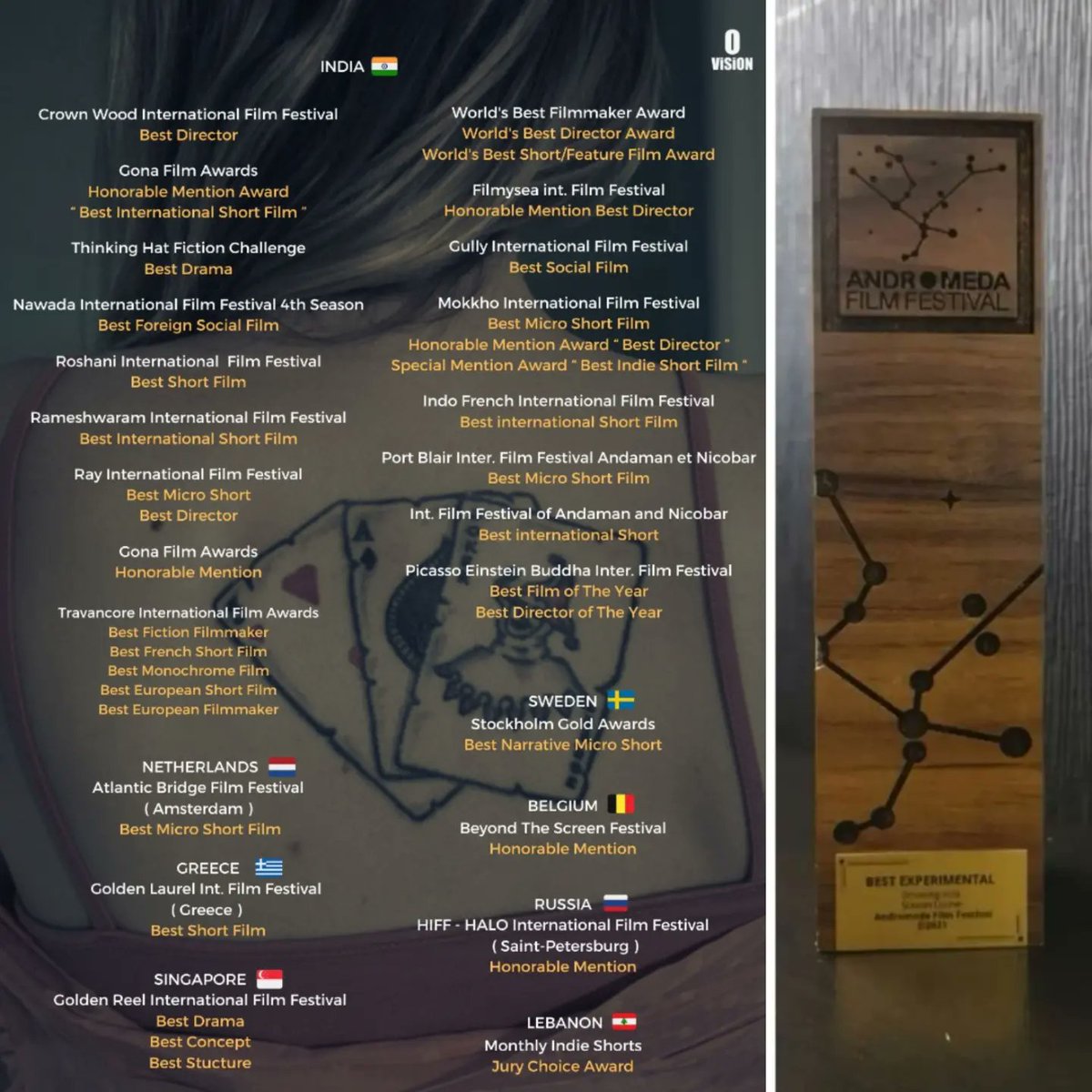 SLuchel's tweet photo. Liste des prix  pour mon court métrage SMOKING KILLS! 88 Awards! 🎉

#awardswinner #shortfilm  #smokingkills #written #directedby #odystevenluchel #stevenluchel #odysl #fr #usa  #uk  #brazil #africa #canada #italy #turkey #india #netherlands #lebanon #greece #belgium #FilmFest https://t.co/cpS65rZfGo