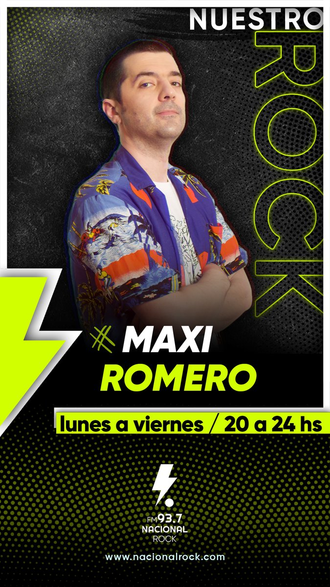 🎙️ AIRE Escuchá a Maxi Romero en #NacionalRock #TuRadio. 📻FM 93.7 💻nacionalrock.com 📱wa.link/2zqwqe