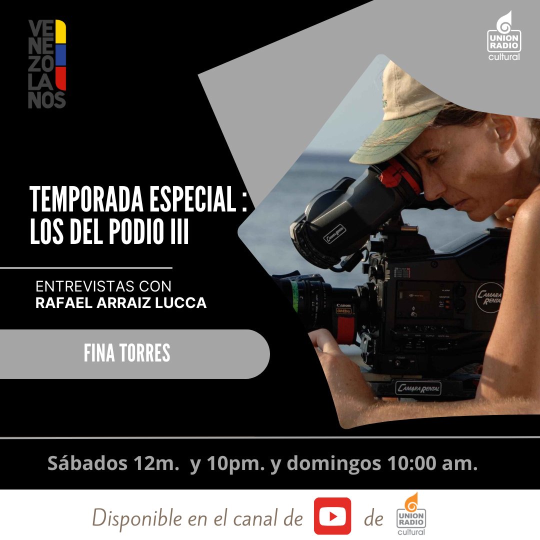 Nuevo Programa!📻

Ya está disponible en Youtube la entrevista que realizó <a href="/rafaelarraiz/">Rafael Arraiz Lucca</a>  a la cineasta Fina Torres en el programa Venezolanos para la tercera temporada de la serie "Los del Podio".

youtube.com/watch?v=z1HSMs…