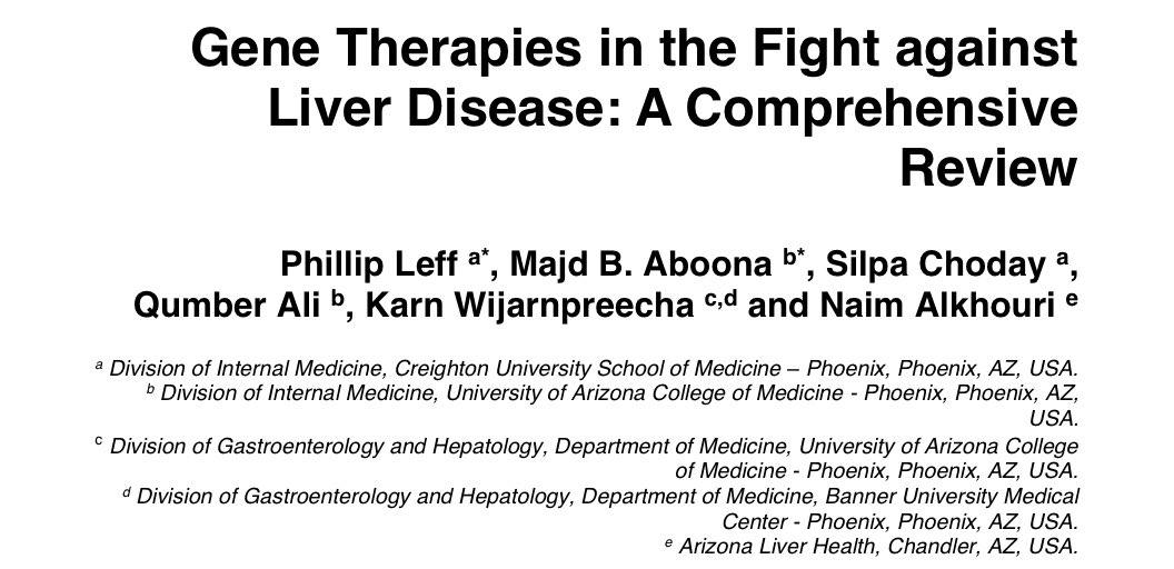 Hey #MedTwitter! Check out our recent review on the advances in gene therapies against liver disease! journaljammr.com/index.php/JAMM…
