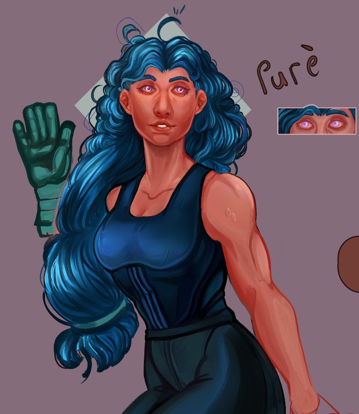LittlePanino's tweet photo. Wip with my #StardewValley character Purè! Stronk farmer needs big muscles 😤 https://t.co/BxXzfy5sWa