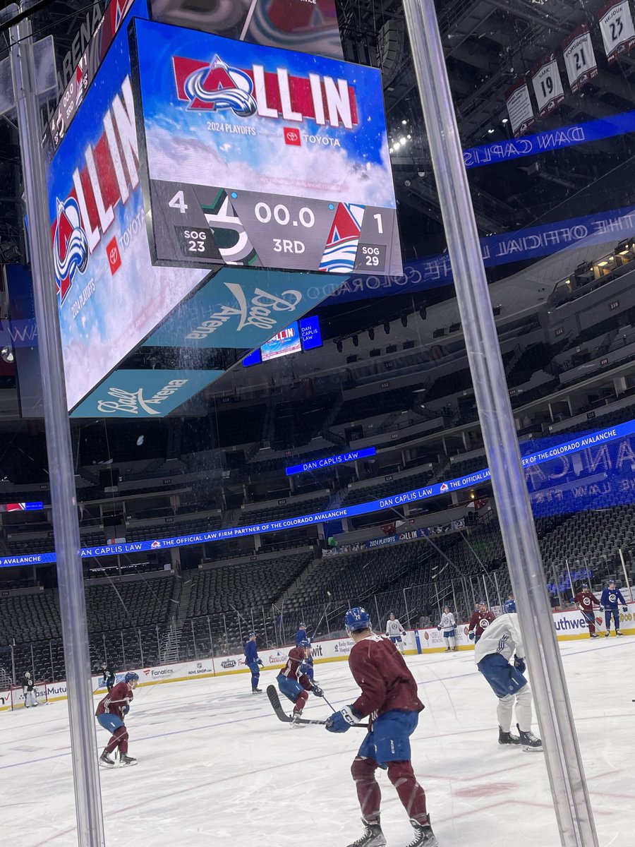 Nice reminder for Avs at home, at morning skate…