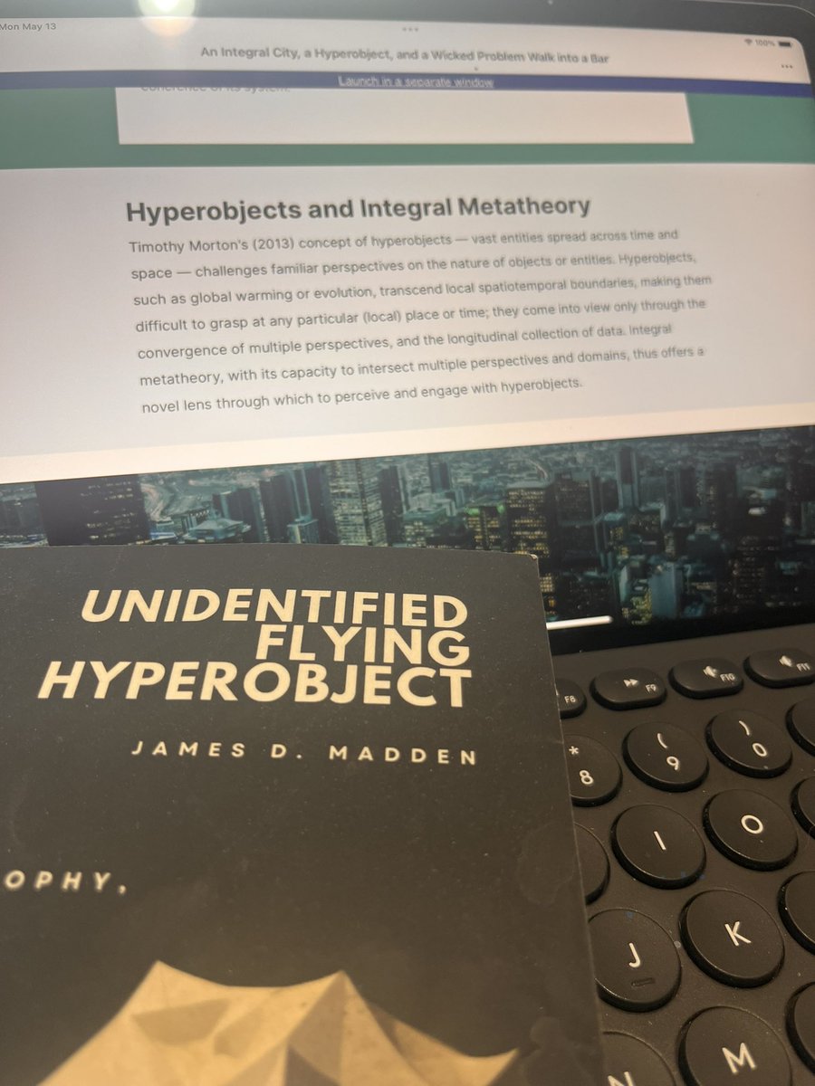 KrysDevine's tweet photo. Love when all the dots get connected like this between my grad program and Ufology 👽📚@JDMadden3 #ufotwitter #uaptwitter #ufox #consciousness #hyperobject https://t.co/E8rumqyO2x