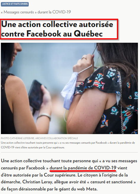 La bonne nouvelle du jour! Une action collective autorisée contre Facebook au Québec Il me fera plaisir d'y participer! @facebook @FNLfreedomnews @ppcnews24 @MaximeBernier @SamuelGrenier_ @Petit_Albert_ @RadioReveil777 @Alexis_Cossette @AndrePitre_LUX @reinfoquebec