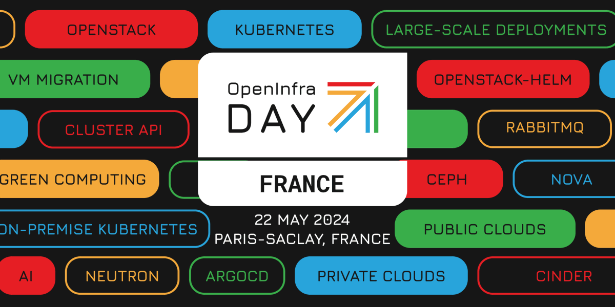 openinfradev's tweet image. The schedule for #OpenInfra Day France includes talks in both French and English. Topics include #VMware migration, large-scale #OpenStack deployments, green computing, and more!
ℹ Learn more: oideurope2024.openinfra.dev/france/
🎤 Schedule: oideurope2024.openinfra.dev/a/schedule#vie…