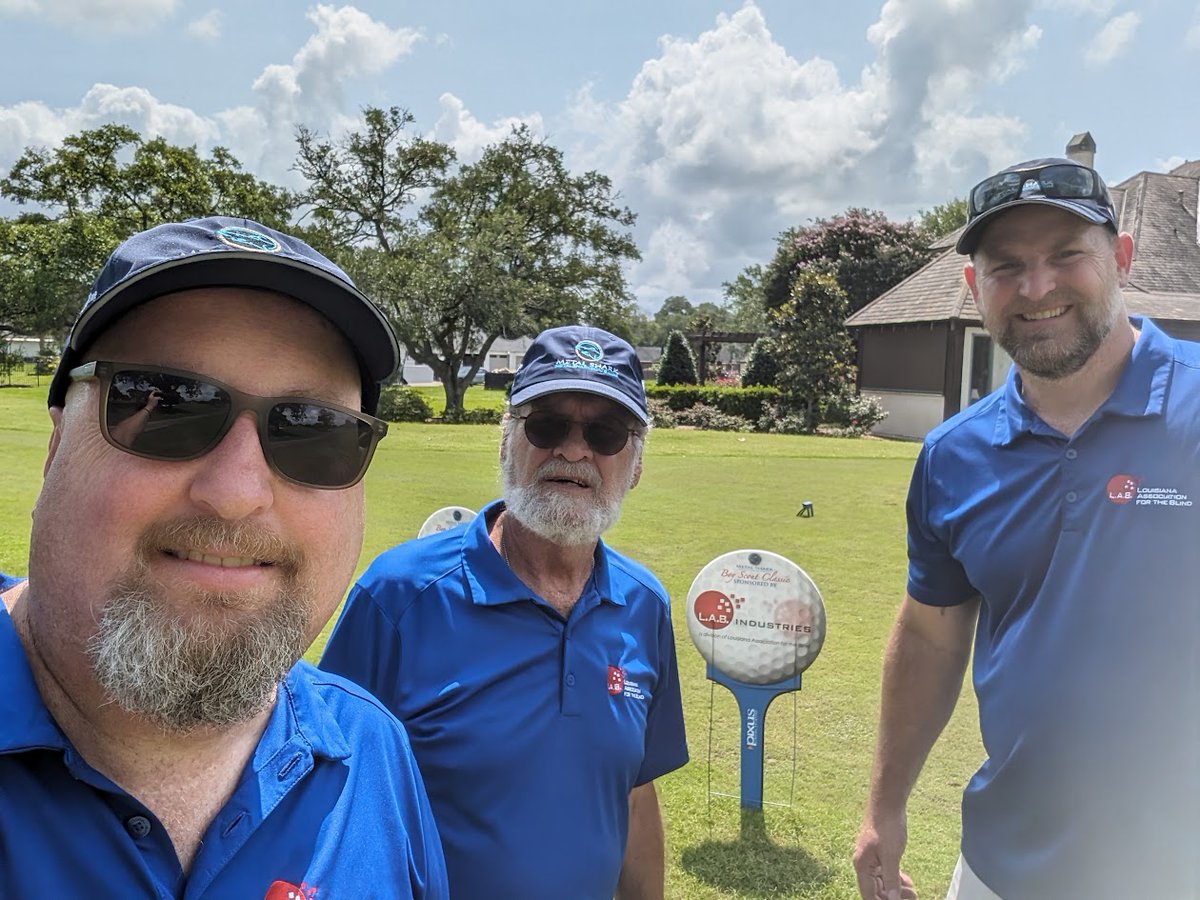 LaBlind's tweet photo. Louisiana Association for the Blind was honored to be the Driving Range Sponsor at the 2024 Metal Shark Boats Boy Scout Classic held at Le Triomphe Golf and Country Club in Broussard, Louisiana. https://t.co/ePlSzX5bbd