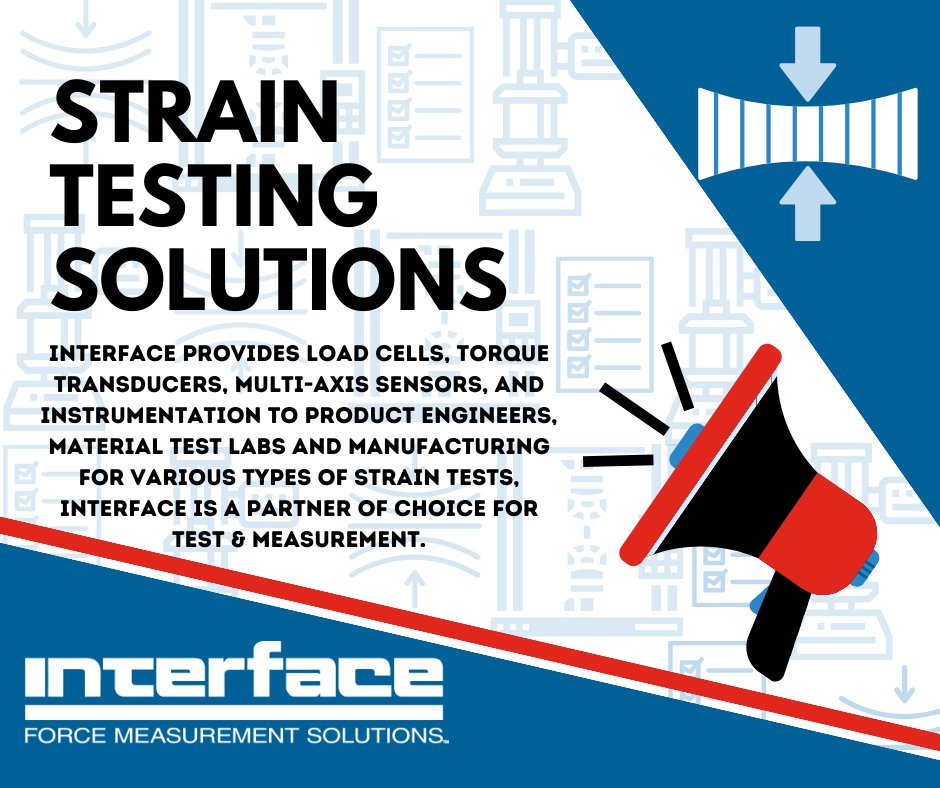 Strain testing using high-precision Interface load cells and instrumentation provides valuable data for material selection, design optimization, and ensuring product safety and performance. bit.ly/4dyBEaq 

#StrainTesting #TestandMeasurement #TestingLab #MaterialTesting