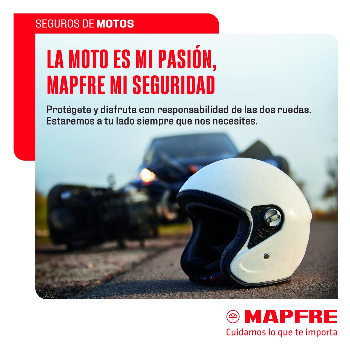 Todo motero sabe que un casco en la carretera significa que necesitas ayuda. Igual que sabe que cuando tienes el Seguro de Moto de #MAPFRE siempre que nos necesites estaremos ahí. ¡Pregunta en esta oficina! #CuidamosLoQueTeImporta
