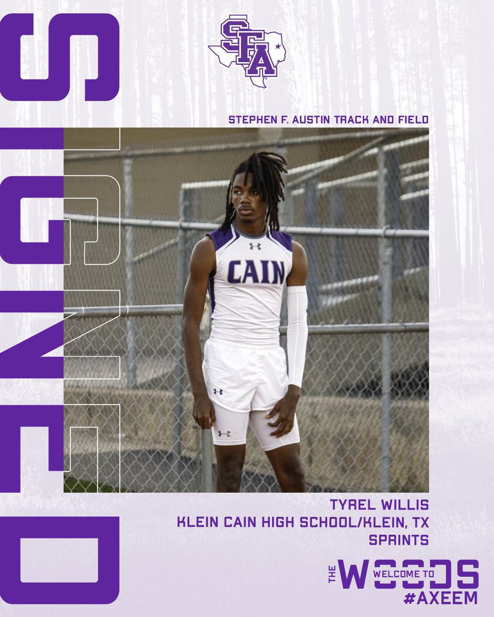 SFA_TFXC's tweet photo. Welcome Tyrel Willis to The Piney Woods! 🪓

#AxeEm x #RaiseTheAxe https://t.co/Hxf9aJhc4m