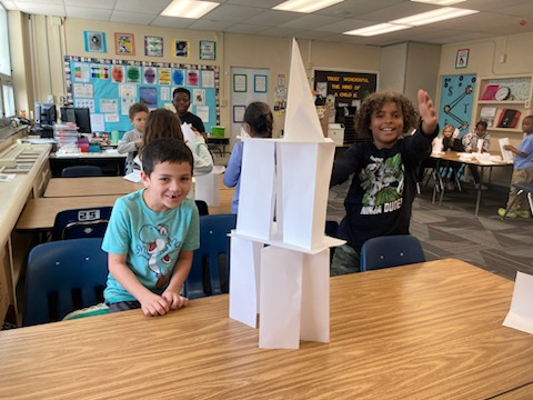 Mrs. Forde’s class was doing a paper tower challenge in STEAM class!