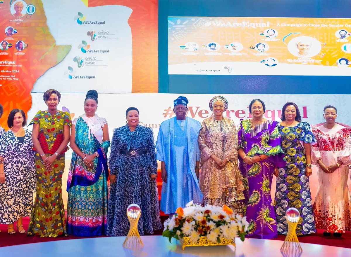 President @officialABAT delivered opening address at #WeAreEqual Campaign Launch of 'Education as a Power Tool for Change' an initiative of Organization of African First Ladies for Development championed by First Lady, Senator @SenRemiTinubu at State House, Abuja.
13th May,2024