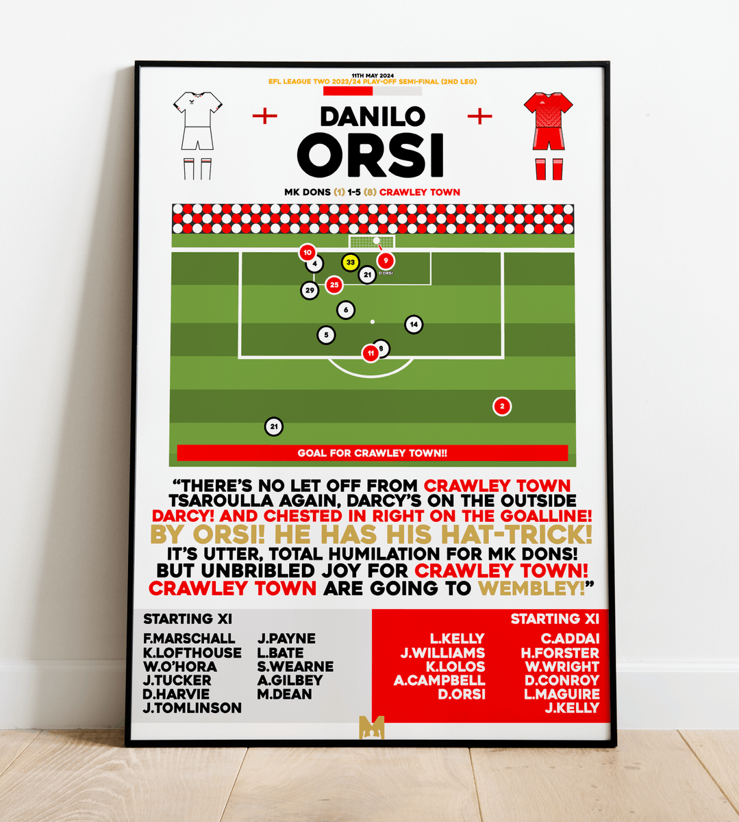 🚨NEW DROP🚨 

We're proud to release a Framed Print to make any Crawley Town Fan Happy!🔴⚪️

Danilo Orsi v MK Dons🏴󠁧󠁢󠁥󠁮󠁧󠁿

CODE: 'CRAWLEY’ for 15% OFF All Items✅ 

➡️mezzaladesigns.co.uk/collections/cr…

#CrawleyTown #TownTeamTogether #CTFC