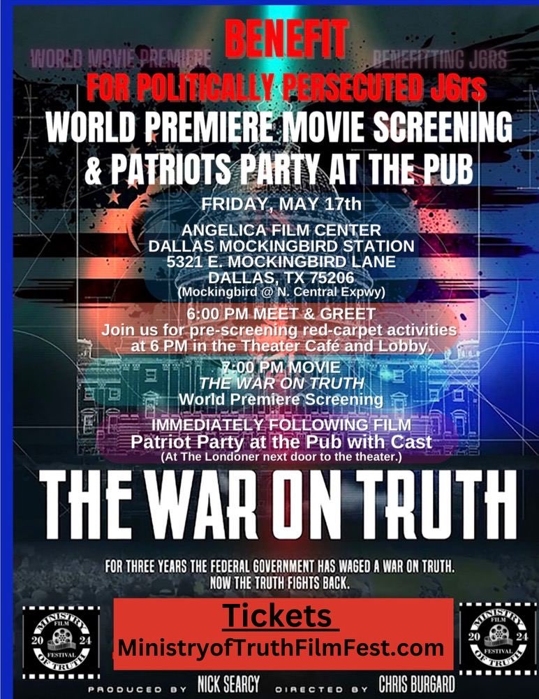 If you can be in Dallas this Friday, don’t miss the premiere of The War on Truth.