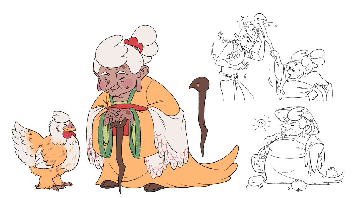 MilchikM's tweet photo. @MelodyMischief I have an OC instead of a sona, she's sadly not fully finished yet but I have her colored! Granny Hen the old chicken demon/goddess who looks after a bunch of young centipede demons living in the mountains (inspired by one of Jorney to the West chapters) https://t.co/20iRnuYscB