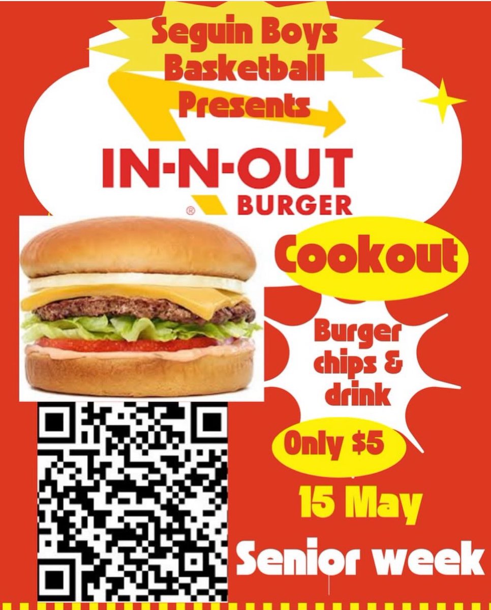 We are 2 days away from our Arlington Seguin Boys’ Basketball Fundraiser with In and Out Burger! The food truck will be pulling up to Seguin serving hot and ready burgers, chips, and a drink for only $5. Date: 5/15 Location: Arlington Seguin HS