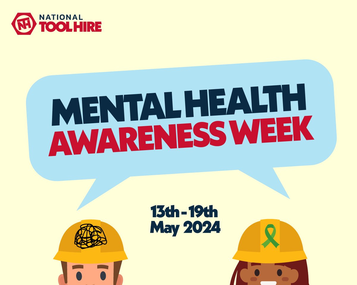 In aid of Mental Health Awareness week we have donated to <a href="/MindCharity/">Mind</a>  who offer support and advice for people struggling with mental health.

We also asked our mental health and well-being expert at National Tool Hire for 3 top tips for dealing with mental health.

They said:
-