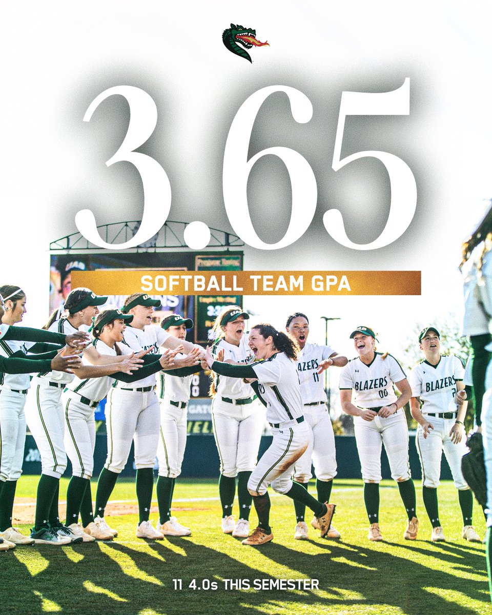 The Scholar Ballers strike once again 🗣

Softball finished the Spring Semester with a 3.65 Team GPA and 1️⃣1️⃣ 𝐏𝐄𝐑𝐅𝐄𝐂𝐓 𝟒.𝟎𝐬‼️

#WinAsOne