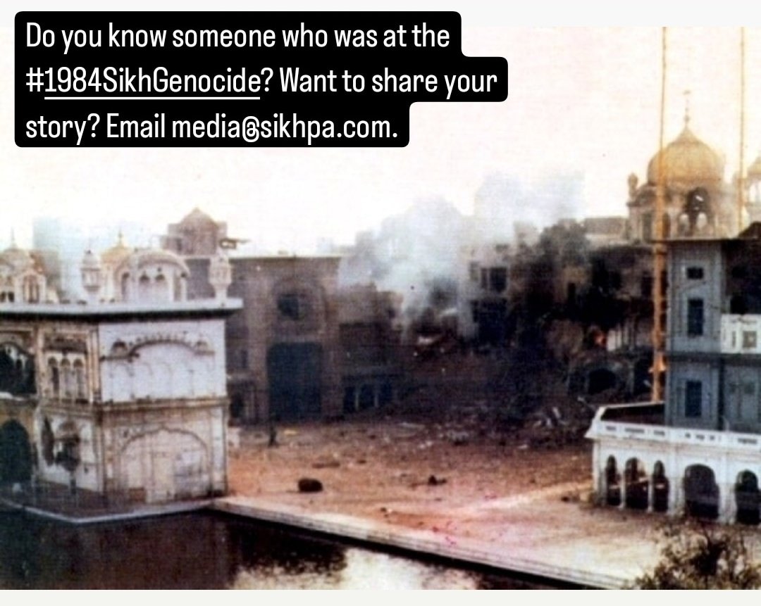 * Share your #1984SikhGenocide story! *

Sikh PA are helping global media outlets connect with Sikhs to share personal stories of the Indian State's #SikhGenocide, in this 40th year since its most significant incidents.

Get in touch if you have a story to share- media@sikhpa.