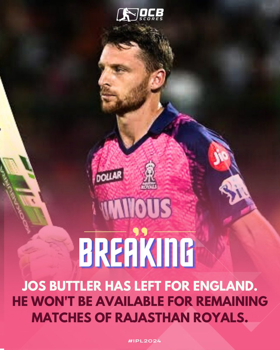 🚨😢🚨
#EnglandCricket players have left the #IndianSoil & #IPL2024 to join their home grounds to prepare for the #T20WorldCup2024 and fly to #US & #WestIndies.

#WillJacks & #JosButtler make a move to their home.

#ipl #worldcup #t20 #T20WC2024 #cricketnews #cricketworld