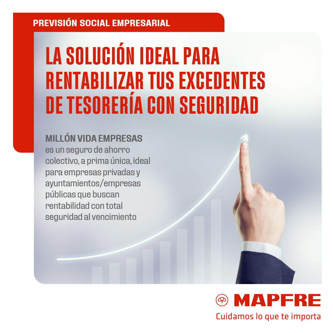¿Cuál es la solución ideal para rentabilizar tus excedentes de tesorería con seguridad? #MAPFRE te presenta MILLÓN VIDA EMPRESAS. Más información en esta oficina o escríbenos por mensaje privado #CuidamosLoQueTeImporta