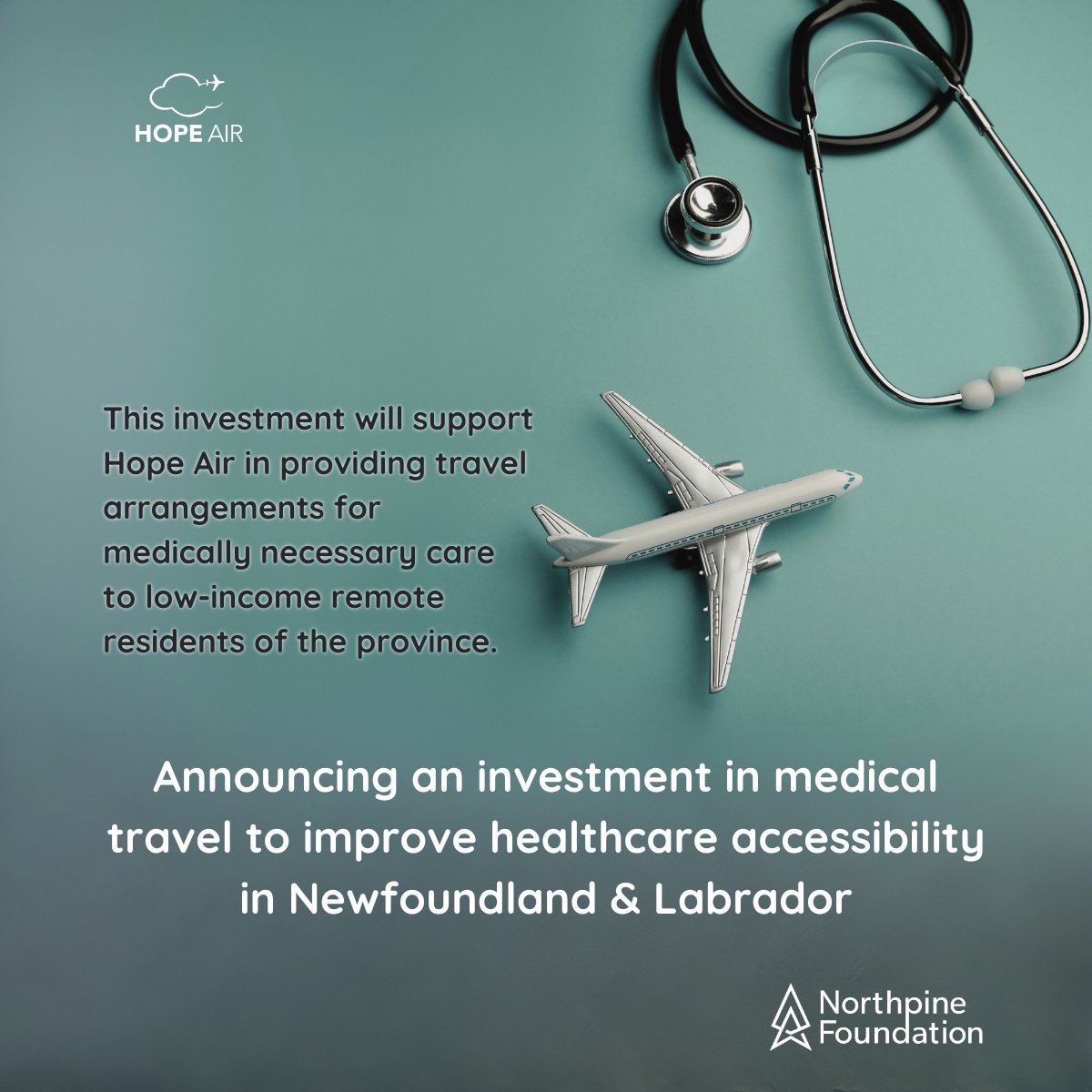 We are proud to announce an investment in <a href="/HopeAir/">Hope Air</a>  to enhance healthcare access in rural Newfoundland and Labrador supporting medically necessary travel arrangements for residents in need. northpinefoundation.ca/blog/northpine…

#NorthpineFoundation #HealthcareAccess #NewfoundlandandLabrador