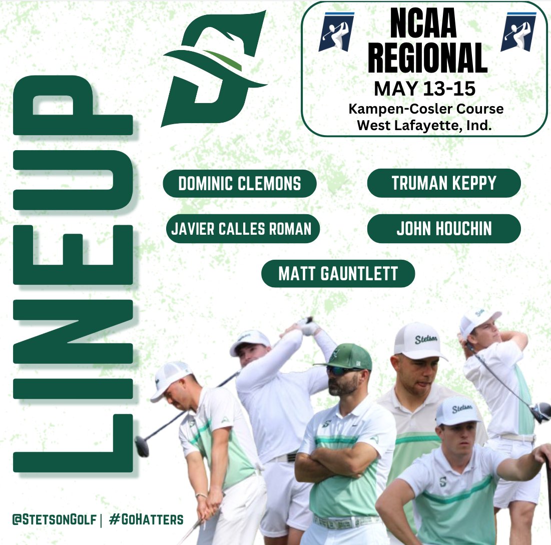 We are officially under way at the West Lafayette NCAA Regional!!  

Follow along with your Hatters at bit.ly/3UURTaL
 
#GoHatters | @StetsonHatters