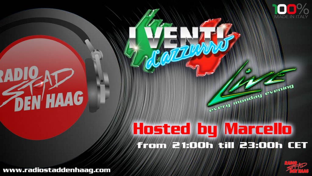 This monday @iventidazzurro #live #radio & TV show on radiostaddenhaag.com Watch it all on our website hosted by Marcello #italodisco #vinyl #onlineradiostation #radioshow 9pm CET