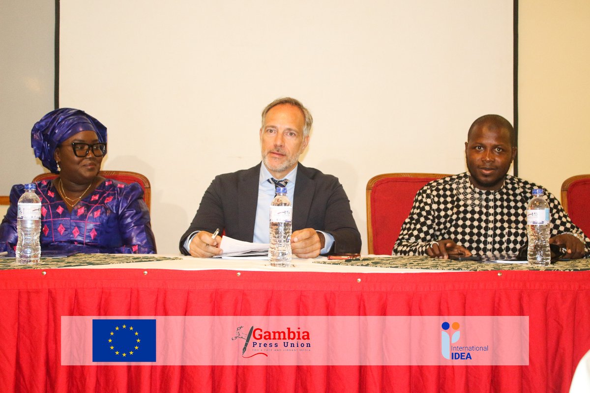 gmpressunion's tweet photo. We are conducting a 2-day training for media managers &amp; editors on preventing sexual harassment - supported by @Int_IDEA  &amp;  @EUinTheGambia  as part of activities under the Consolidation of Democratic Dispensation in The Gambia (CODE project).

Read more: https://t.co/AFuOWxRUVz https://t.co/QfXagZ8UV7