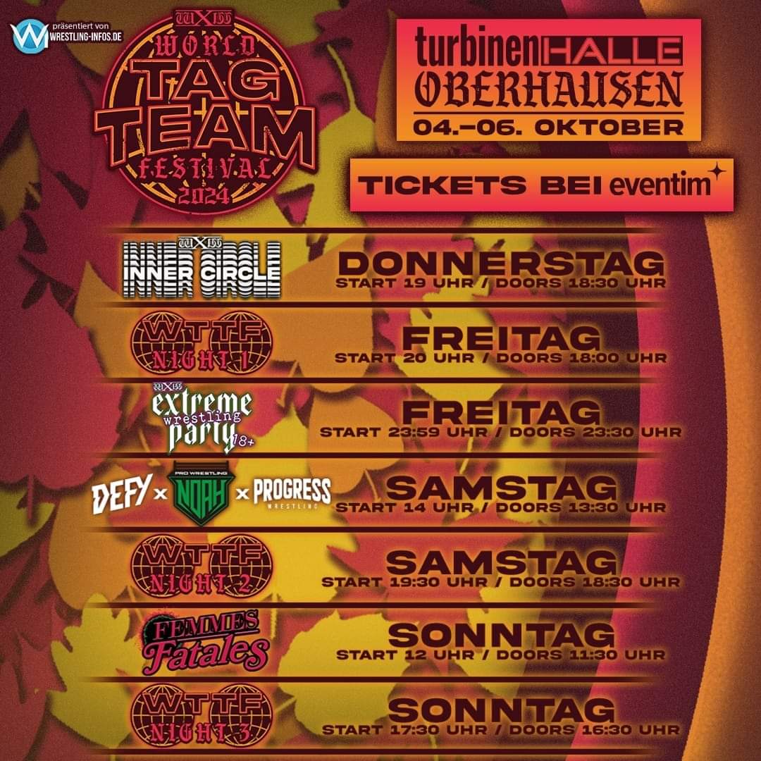 With the first participant announced for the prestigious side show Femmes Fatales (hello, @Jessy_JadeNEW !), the wXw World Tag Team Festival is shaping up to be another memorable 3-day-weekend. Can't wait for future announcements and the #wXwWTTF to start!