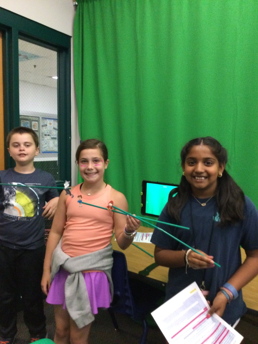 AHSD25Westgate's tweet photo. 4th graders from Mrs. Levin’s class creating fractured fairy tale puppet shows in the @WestgateLMC using the @DoInkTweets app!🧌 #wgleads #d25itspersonal https://t.co/iXZ6B3K1NT