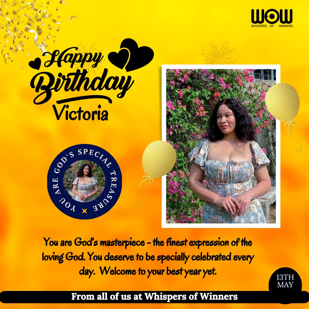 Happy Birthday, ma'am @CViktorea
In this new year, you will be highly favoured and marvellously helped by God. He will direct you in the path of peace, progress and prosperity in Jesus' name. 

You will be specially sponsored and anchored by God. 

Flourish and thrive✨