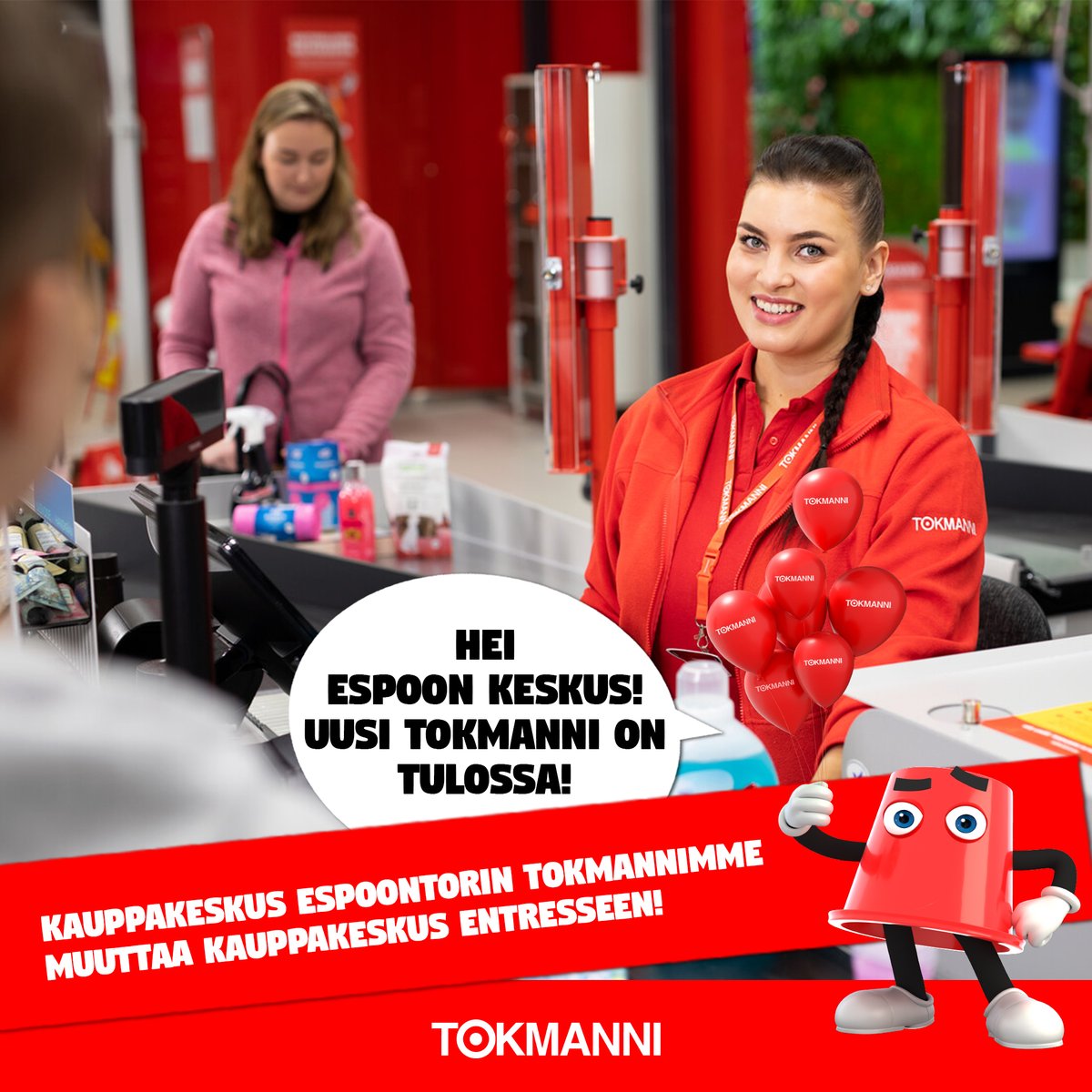 tokmanni's tweet photo. Avaamme yhteensä kuusi uutta #Tokmanni'a tänä vuonna! Esim. kauppakeskusmyymälämme #Espoo'n keskuksessa muuttaa #Espoontori'sta #Entresse'en! 🙌🏬
Lisäksi mm. suljemme #Miny-myymälämme #Espoo'ssa ja luovumme myymälähankkeestamme #Jyväskylä'ssä.
Lue 👉 https://t.co/DjcCeHShd3 https://t.co/WJkqUkz8j4
