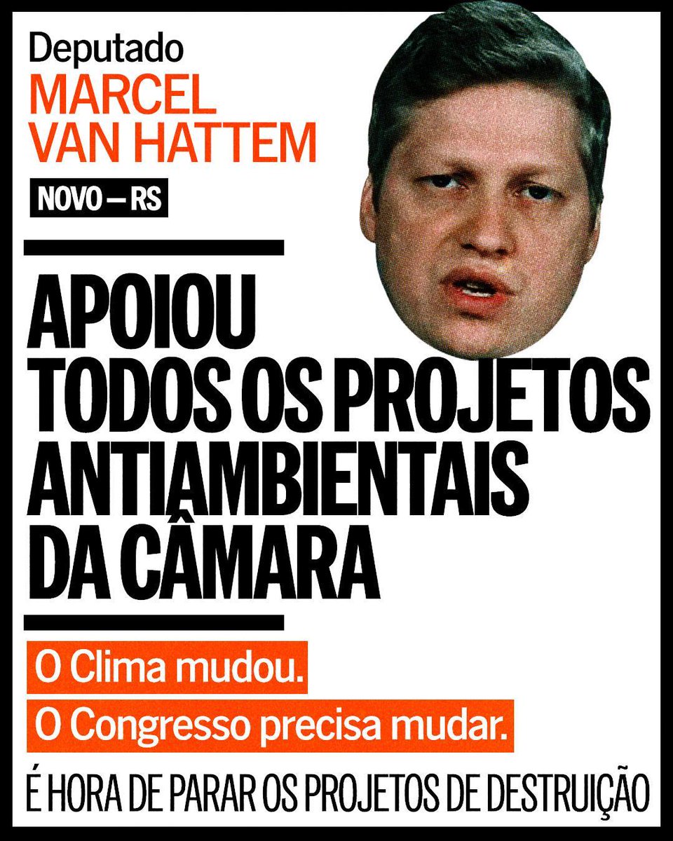 ClimaInfoNews's tweet photo. Quem são os responsáveis pelo desmonte ambiental que reforça crises humanitárias e climáticas como as do Rio Grande do Sul?

O deputado @marcelvanhattem é um deles! 

Não é culpa da Natureza!
Chega de desmonte ambiental!

#NomeAosBois #SOSRS #EmergenciaClimatica https://t.co/gh7dsjMoSg